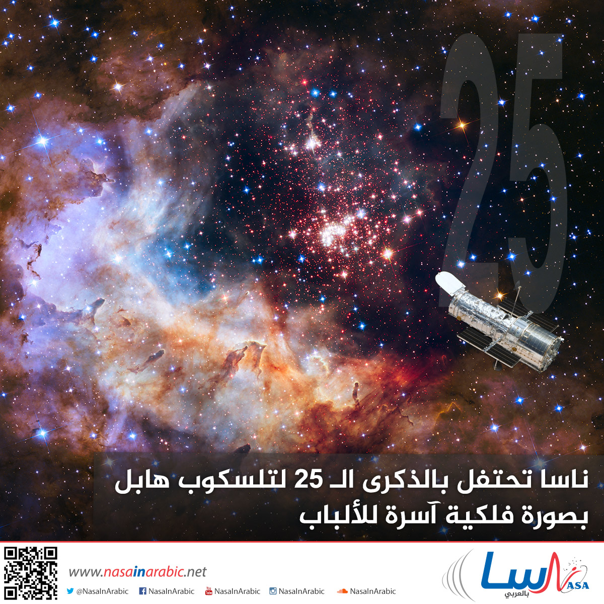 ناسا تحتفل بالذكرى الـ 25 لتلسكوب هابل بصورة فلكية آسرة للألباب