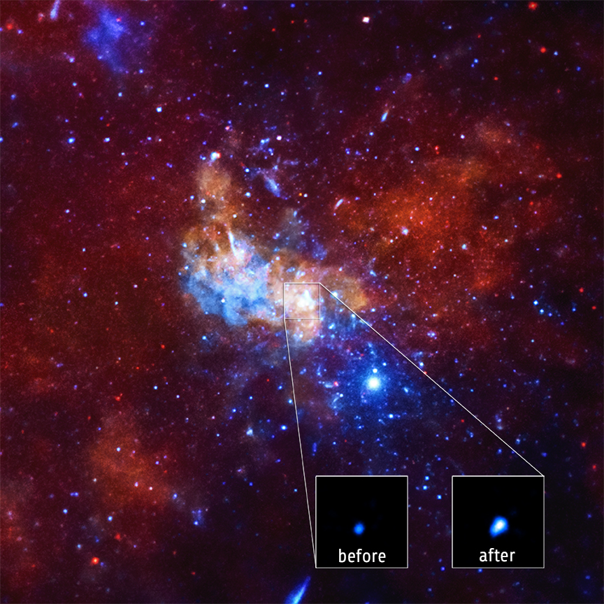 تشاندرا يرصد انبعاث ضخم من الثقب الأسود لمجرة درب التبانة