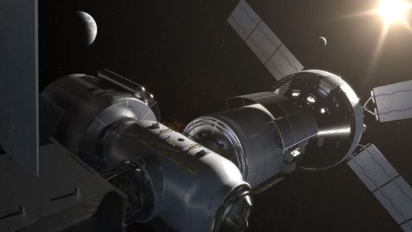 تعمل ناسا على إنشاء مكان ملائم للسكن في عمق الفضاء، حول القمر، يدعى البوابة القمرية Lunar Gateway ،هة مقبلة لرواد الفضاء. ستكون محطة الفضاء المصغرة هذه نقطة توقف للمهمات المستقبلية إلى القمر وأبعد. (المصدر:ناسا)
