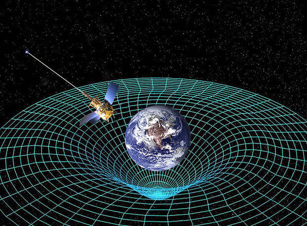تصور فني لمجس الجاذبية B الذي يدور حول الأرض ويقيس الوصف رباعي الأبعاد للكون. حقوق الصورة ناسا