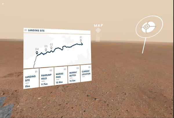 يتيح (Access Mars) للمستخدمين زيارة العديد من المواقع التي استكشفتها كيوريوسيتي على مدار السنوات الخمس الماضية. (Credits: NASA/JPL-Caltech)