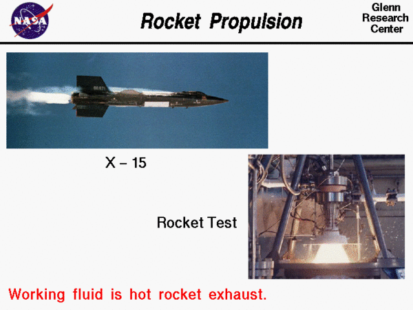 في الصورة العلوية تظهر طائرة X-15، وفي الصورة السفلية يظهر اختبار الصاروخ. حقوق المصدر:NASA.