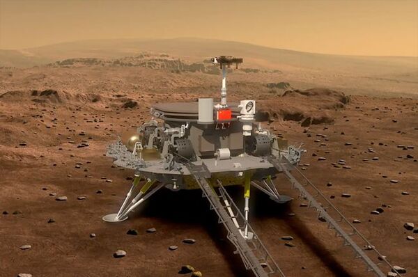 ستتضمن مهمة الصين المريخية تيانوين-1 المقرر إطلاقها في يوليو/تموز 2020 مركبة مدارية ومركبة هبوط ومركبة متجولة ذات ست عجلات. (حقوق الصورة: CNSA)