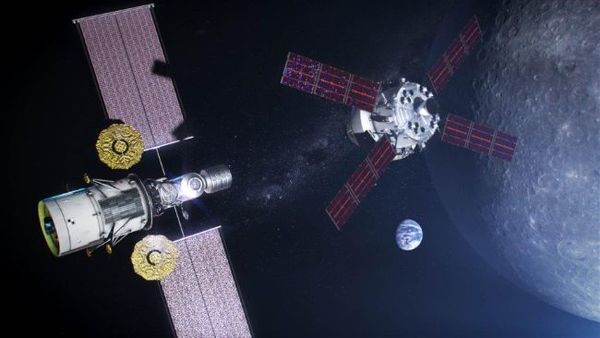 تصميم فني للبوابة. محطة فضائية مصغرة تخطط ناسا لبناءها في المدار القمري. حقوق الصورة : NASA