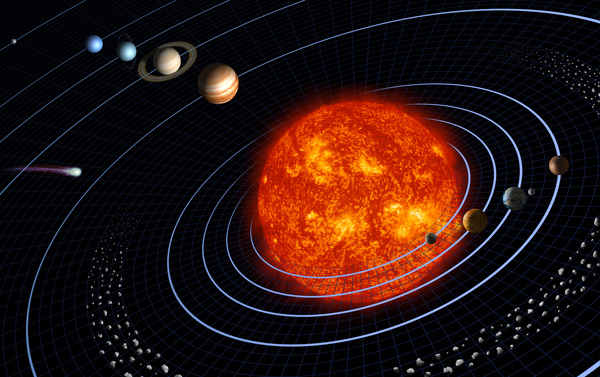 تصور فني للنظام الشمسي للأرض "بلا مقياس". حقوق الصورة: ناسا/NASA